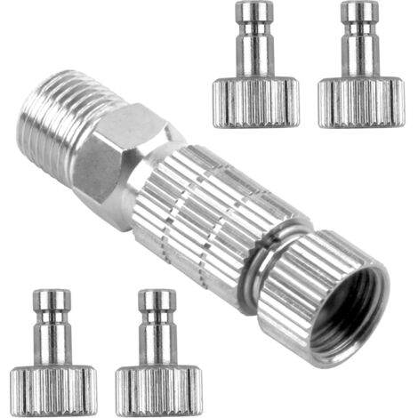 Kit adattatore per aerografo da 5 pezzi, raccordi universali maschio-femmina da 1/8", adattatore per aerografo, attacco rapido per aerografo, connettori rapidi per tubo dell'aria in metallo (1/5)