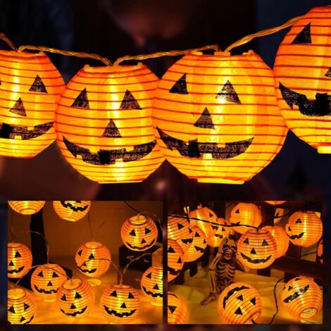 Luci A Stringa Di Halloween, 3M 20 LED Luci A Stringa Di Zucca 3D Di Halloween Alimentate A Batteria~p147276157