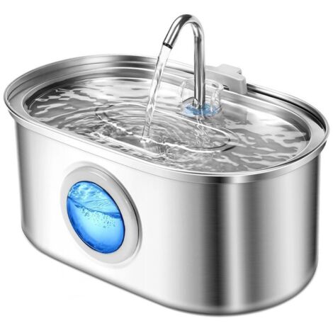 Fontanella per gatti in acciaio inossidabile: fontana da 108 oz/3,2 l - Fontanella per gatti - Ciotola automatica per fontanella - Forniture per l'alimentazione e l'abbeveraggio dei gatti (1/2)