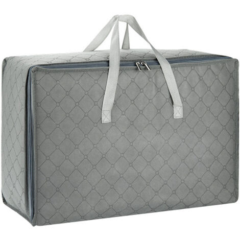 Set di 4 borse portaoggetti per vestiti, borsa portaoggetti in tessuto non tessuto spesso per vestiti, trapunte, biancheria da letto, grigio - media 55 35 20 cm (1/5)