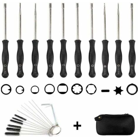 Set di 10 cacciaviti per carburatore + borsa EVA + spazzola per la pulizia, set di strumenti per la regolazione del carburatore, strumento per cacciavite per carburatore (1/5)