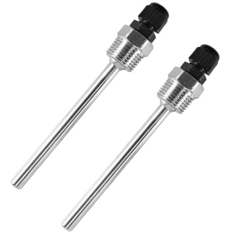 Set di 2 pozzetti termometrici, manicotto di immersione da 100 mm, filettatura G 1/2" per sensore di temperatura, manicotti di immersione in acciaio inossidabile, tubo di protezione per sensori di tem (1/4)