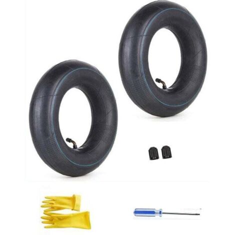 Camera d'aria 4.00/3.50-6 350/400-6 3.50-6 4.00-6 4.10-6 con sostituzione stelo valvola angolato TR87 per carrelli manuali Tosaerba Rimorchi da giardino Carriole + Guanti