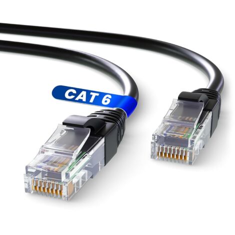 Cavo Ethernet da 10 m, rete LAN Cavo Ethernet Cat 6 ad alta velocità per una connessione Internet veloce e affidabile  Cavo Ethernet connettore AWG24, cavo RJ45 UTP CCA (10 metri, nero)