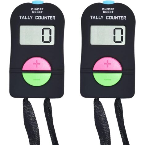 Contatore elettronico a 2 pezzi, contatore di conteggio facile da usare, contatore di addizione e sottrazione manuale del flusso di persone del supermercato, per sport di golf/calcio (1/5)