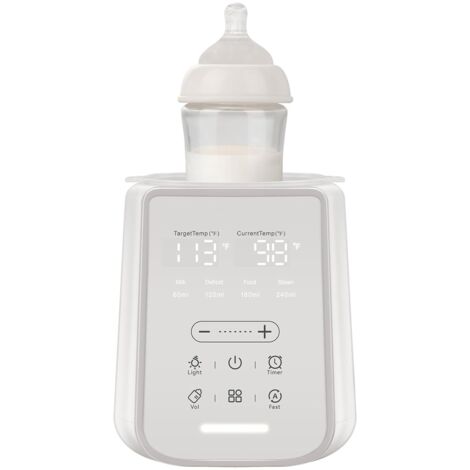 Scalda biberon con timer e luce notturna, scalda latte 8 in 1 per biberon, 48 ore di calore, riscaldamento rapido senza BPA, temperatura regolabile (1/5)