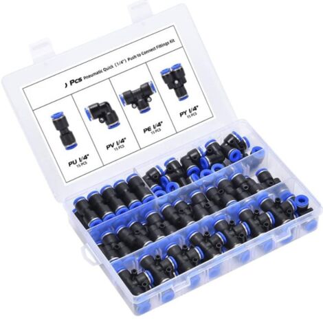 0,64 mm 15 pezzi raccordi per tubi dell'aria a sgancio rapido distributore gomito sede sferica dritto sgancio rapido 60 pezzi (1/5)