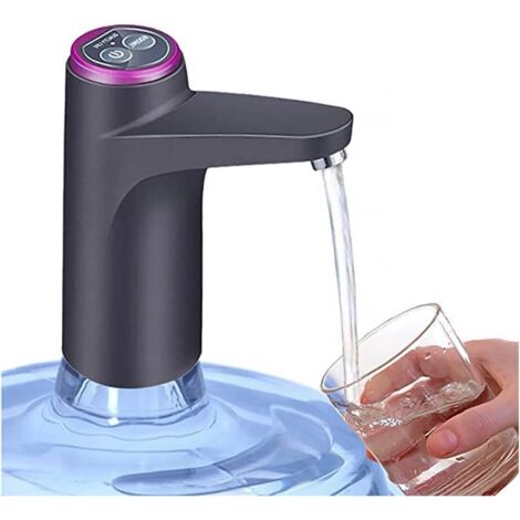 Distributore d'acqua elettrico con pompa - Ricarica USB, automatico, portatile, sicuro, in plastica ABS e silicone alimentare - Misura universale per bottiglia - Campeggio e viaggio - (1/5)