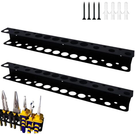 Portacacciavite, 2 pezzi da 40 cm, organizer per pinze e chiavi inglesi, organizer per utensili da parete, con viti e tubo di espansione, per garage, officina, banco da lavoro, carrello portautensili (1/5)