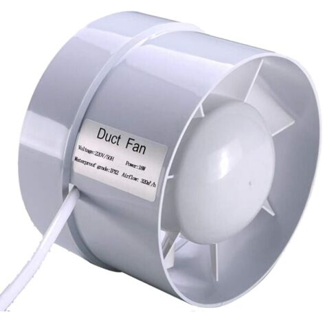 150mm 18W 320m³/h Ventilatore di estrazione silenzioso a risparmio energetico Ventilatore a condotto a flusso misto per bagni, prese d'aria, serre, tende (6 pollici)
