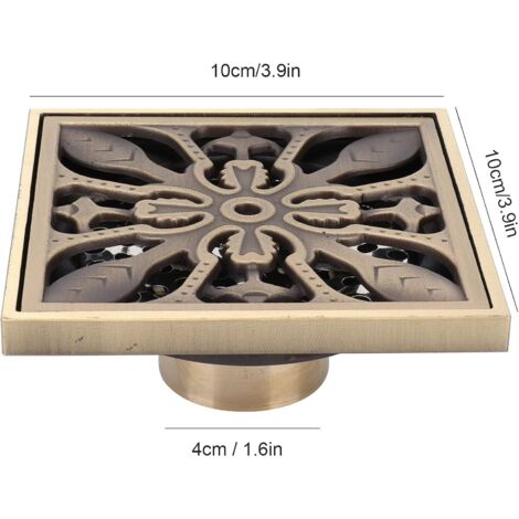 Scarico quadrato per doccia in acciaio inox, 15 x 15 cm, con