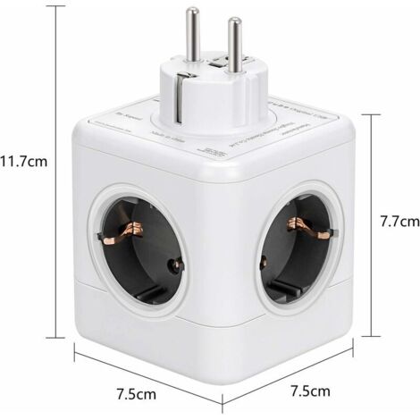 Multipresa slim con 3 prese Italia bipasso 10-16A - Nera