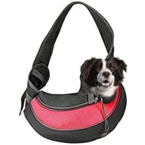 Trasportino per cani di piccola taglia Trasportino per gatti Trasportino in rete traspirante Borsa a mano libera fino a 10 libbre Regalo (grande, rosso)