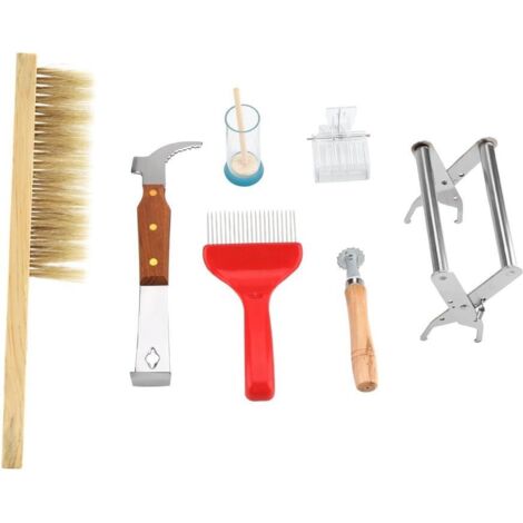Attrezzatura per apicoltura - Kit di attrezzatura per apicoltura, spazzole per api, forchette per apicoltura, strumenti per apicoltura, 7 pezzi/set