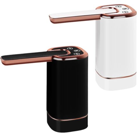 Pompa per bottiglia d'acqua da 2 pezzi, erogatore elettrico, beccuccio Smart Touch, silenzioso, ricaricabile, comodo, per uso interno ed esterno in casa e in ufficio (nero+bianco) (1/5)