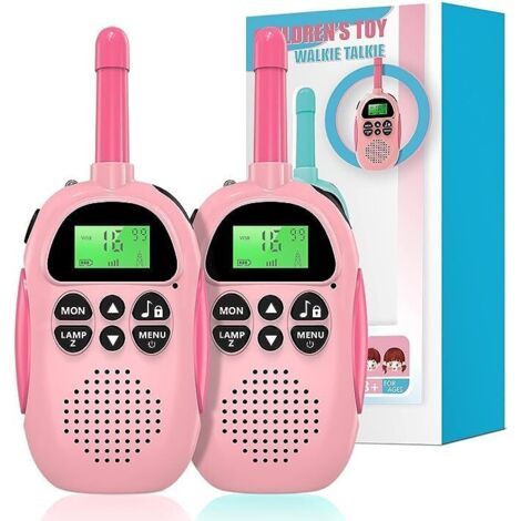 Walkie Talkie Interfono per Bambini Radio Bidirezionale Ricaricabile Portata 3 Km Giocattolo per Ragazza 16 Canali Vox Scan Avventura all'Aria Aperta Campeggio Escursionismo Set di 2 Colore Rosa (1/5)