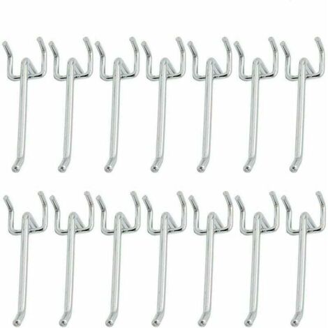 Ganci per pannelli, Ganci in metallo perforato da 48 pezzi, Gancio per pannello forato, Ganci perforati, per esposizione al dettaglio, prodotti sospesi, classificazione degli strumenti, (1/5)