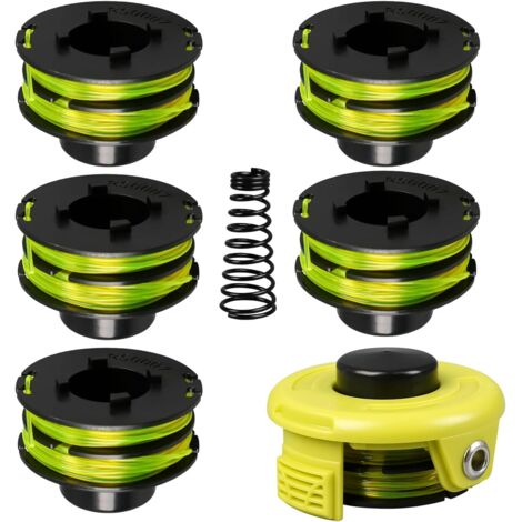 Bobina di ricambio per decespugliatore RAC118 con tappo RAC119 per tosaerba Ryo-bi RLT3025F/S, RLT3525S (6 bobine + 1 tappo + 1 molla) (1/5)