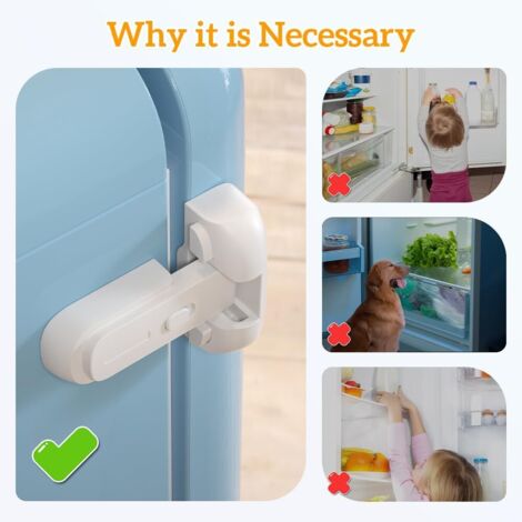 Kit 4 Serrature Di Sicurezza Per Bambini – 2 Stili Per Armadi, Cassetti E Frigorifero, Facili Da Installare