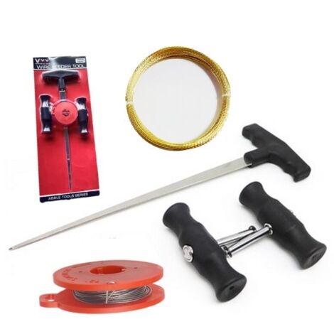 Filo per tagliare il vetro della finestra, kit di strumenti per la rimozione del parabrezza dell'auto Filo per tagliare il vetro della finestra con maniglie.