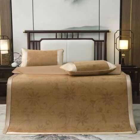 Materasso generico Kit tappetino estivo pieghevole in rattan di bambù Tappetino per dormire fresco Tappetino pieghevole in fibra di rattan Tappetino per letto matrimoniale (dimensioni : 3 Piece Set 20 (1/5)