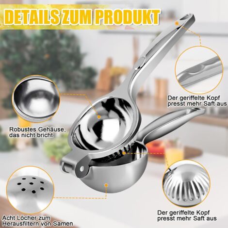 Spremiagrumi Manuale 4 In 1 Con Misurino 340ml E Separatore Uova - Multifunzione Antiscivolo