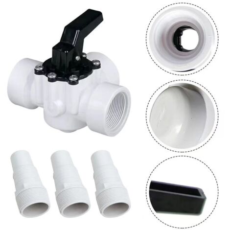 4715 Valvola per piscina a 3 vie con 3 connettori per tubo flessibile della pompa per tubi da 32 mm e 38 mm, adatta alla valvola di ingresso per piscina fuori terra Zodiac