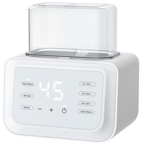 Scaldabiberon 3 in 1 per bambini maturi Scaldabiberon veloce Controllo preciso della temperatura con display LCD Sbrinamento Sterilizzazione Scaldabiberon doppio per latte materno e artificiale Riscal (1/3)