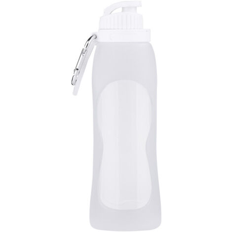 Borraccia pieghevole da 500 ml, portatile, senza BPA, a prova di perdite, per bevande calde e fredde, per esterni e viaggi (bianca) (1/3)