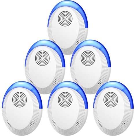 6 pezzi repellente per roditori ad ultrasuoni - repellente ad ultrasuoni per zanzare, ratti, topi, scarafaggi, roditori, ragni, insetti, repellente elettronico ad ultrasuoni per zanzare per interni, c (1/5)