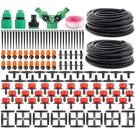 Sistema di irrigazione da giardino, kit di irrigazione a goccia da 149 pezzi, tubo di irrigazione da 15 m + 15 m, ugello regolabile, sistema di irrigazione automatico fai da te per giardino, prato, pi (1/5)