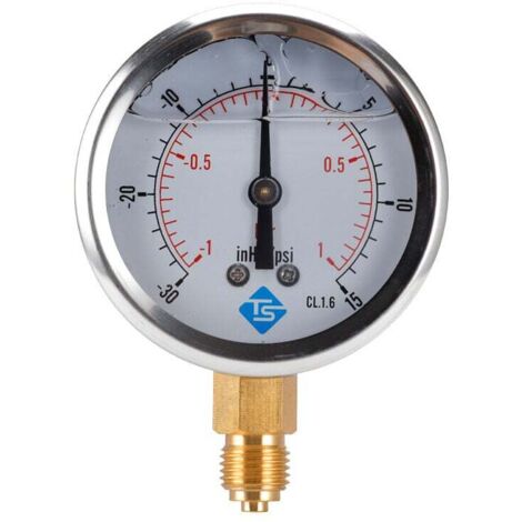 Manometro, -30-60 inHg/psi, -1-4 Bar, supporto inferiore 1/4 NPT, manometro dell'aria, manometro dell'acqua, manometro idraulico, manometro dell'olio, vacuometro radiale riempito d'olio