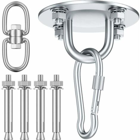Gancio per soffitto Sedia sospesa Gancio girevole a 360°, staffa per esterni in acciaio inossidabile Fino a 500 kg per montaggio a soffitto Sedia sospesa Amaca Sacco da boxe 1 PZ 360°Ro