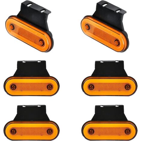 10 Luci Di Posizione Laterali A LED Arancioni 12V Con Staffe In Plastica – 24/7 Auto, Impermeabili Per Camion E Rimorchi