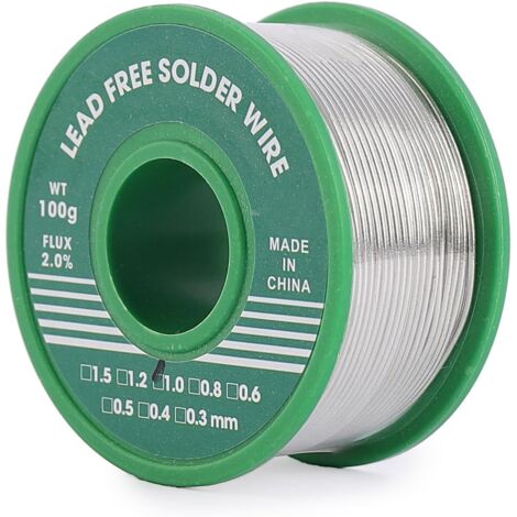 Filo per saldatura senza piombo da 1 mm, filo di stagno da 100 g, saldante con anima in colofonia sottile, Sn99%-Ag0,3%-Cu0,7%, bobina di stagno per saldatura con flusso per saldatura elettrica (1/5)