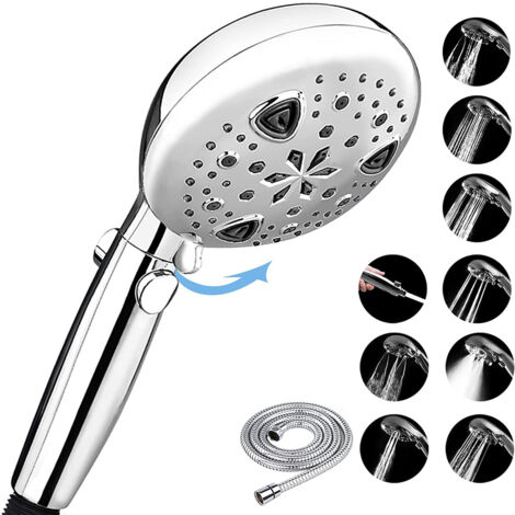 9 funzioni doccia portatile multifunzionale per uso domestico con soffione doccia con filtro (1/5)