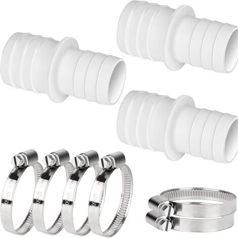 Confezione da 4 connettori per tubi flessibili per piscina, connettore per tubi flessibili con morsetti, diametro da 32 mm a 38 mm con 8 morsetti, adattatore per tubi flessibili per piscina, adattator