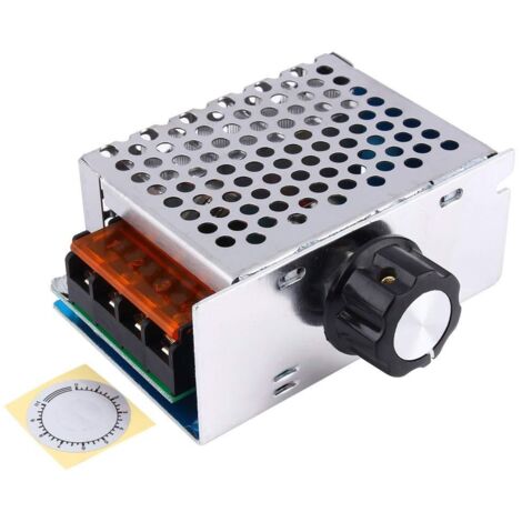 Regolatore di velocità del motore SCR AC 220V 4000W Regolatore di tensione elettronico regolabile Regolatore di potenza con regolazione termica Dimmer con custodia protettiva (1/5)