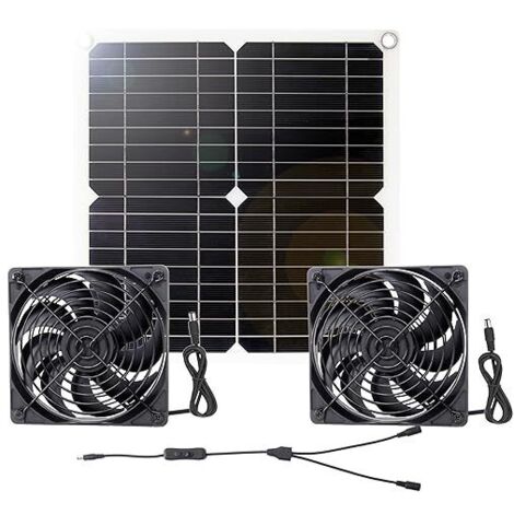 Kit ventola di scarico solare, pannello di ricarica solare da 12 W con ventola di scarico ad alta velocità (1/5)