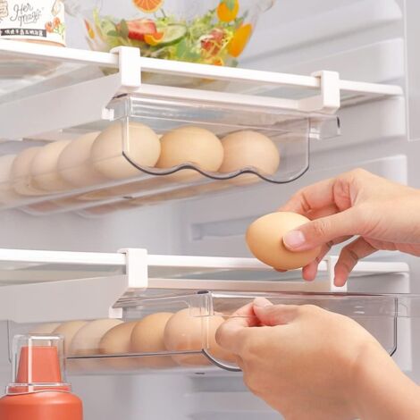 pezzi di scatola per uova in plastica, contenitore per frigorifero che può contenere fino a 21 uova, scatola per uova trasparente, organizer per frigorifero con maniglia per la cucina, mantiene le uov (1/5)