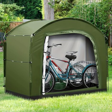 Garage per bici impermeabile per 2-5 bici, telo copribici Oxford 210D, impermeabile, tenda portaoggetti portatile, riparo per bici, attrezzi da giardino (verde, grande)
