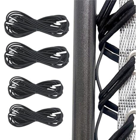 Corda di ricambio universale per sedia a sdraio con attacco elastico Corda di ricambio elastica per sedia relax Zero Gravity elastica lunga di ricambio superiore corta di ricambio inferiore (nera)