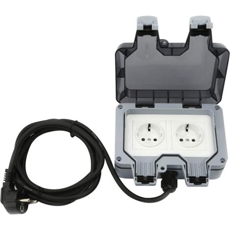 Presa Esterna IP66 Con Porte USB, Presa Elettrica Da Parete Impermeabile A Parete Con Contatto Di Protezione Per Esterni Da Giardino Impermeabil 95953017