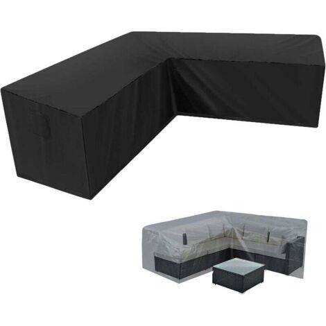 TRIO Copridivano angolare da giardino impermeabile 210D Oxford Copridivano antipolvere da giardino Copridivano angolare a forma di L (215x215x87)