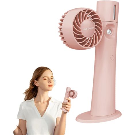 Ventilatore Portatile Cordless Beige Con 5 Velocità E Rotazione 180° - Ricaricabile, Compatto Per Casa, Ufficio E Attività All'Aperto - 6