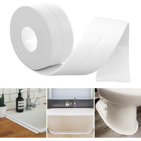 Battiscopa flessibile in PVC, battiscopa flessibile autoadesivo 38 mm x 6,4 m, battiscopa adesivo in PVC, battiscopa adesivo - Battiscopa angolare per cucina - Striscia di finitura in PVC - Adatto per