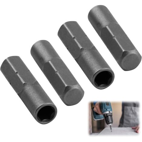 Adattatore di posizione da 4 x 6,35 a 4 mm Adattatore magnetico da 1/4" Adattatore per vite esagonale nichelata per mini utensili con vite di posizione Accessori (1/5)