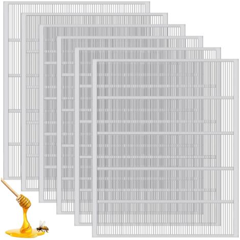 Confezione da 6 escludi regina in metallo per arnie da 10 telaini, apicoltura regina in metallo, separa le api dal miele, strumenti per apicoltura, forniture per apicoltura, 20,08 x 16,14 pollici