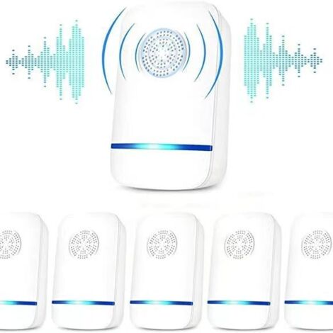Repellente per zanzare ad ultrasuoni, repellente per zanzare ad ultrasuoni per roditori, insetti, 6 pezzi Repellente per zanzare elettromagnetico ad ultrasuoni per zanzare, topi, formiche, mosche, rag (1/5)