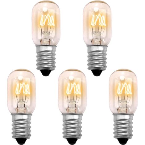 10 lampadine per frigorifero 15W E14 giallo caldo resistenti a 300 °C (2500K, T22, 22 mm, confezione da 10 lampade da forno T22 per forno, barbecue, sauna, lampada di sale, forno a microonde (1/5)